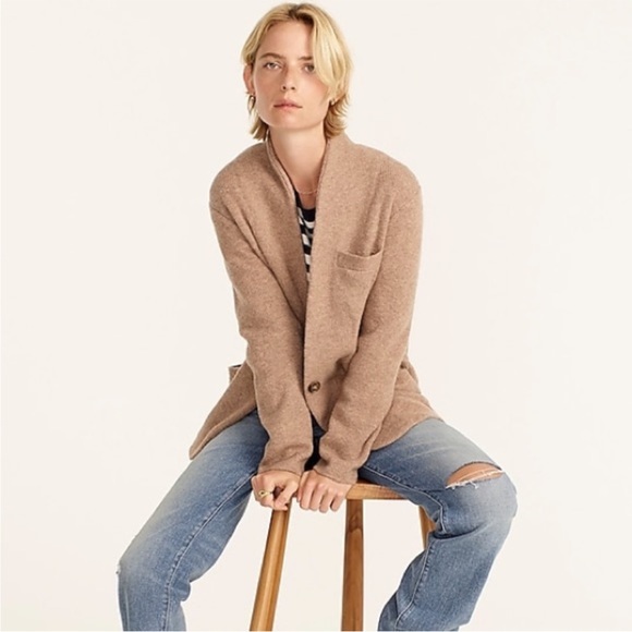 NWT J.Crew Cocoon Sweater Blazer color: Hthr Mushroom - Picture 2 of 12